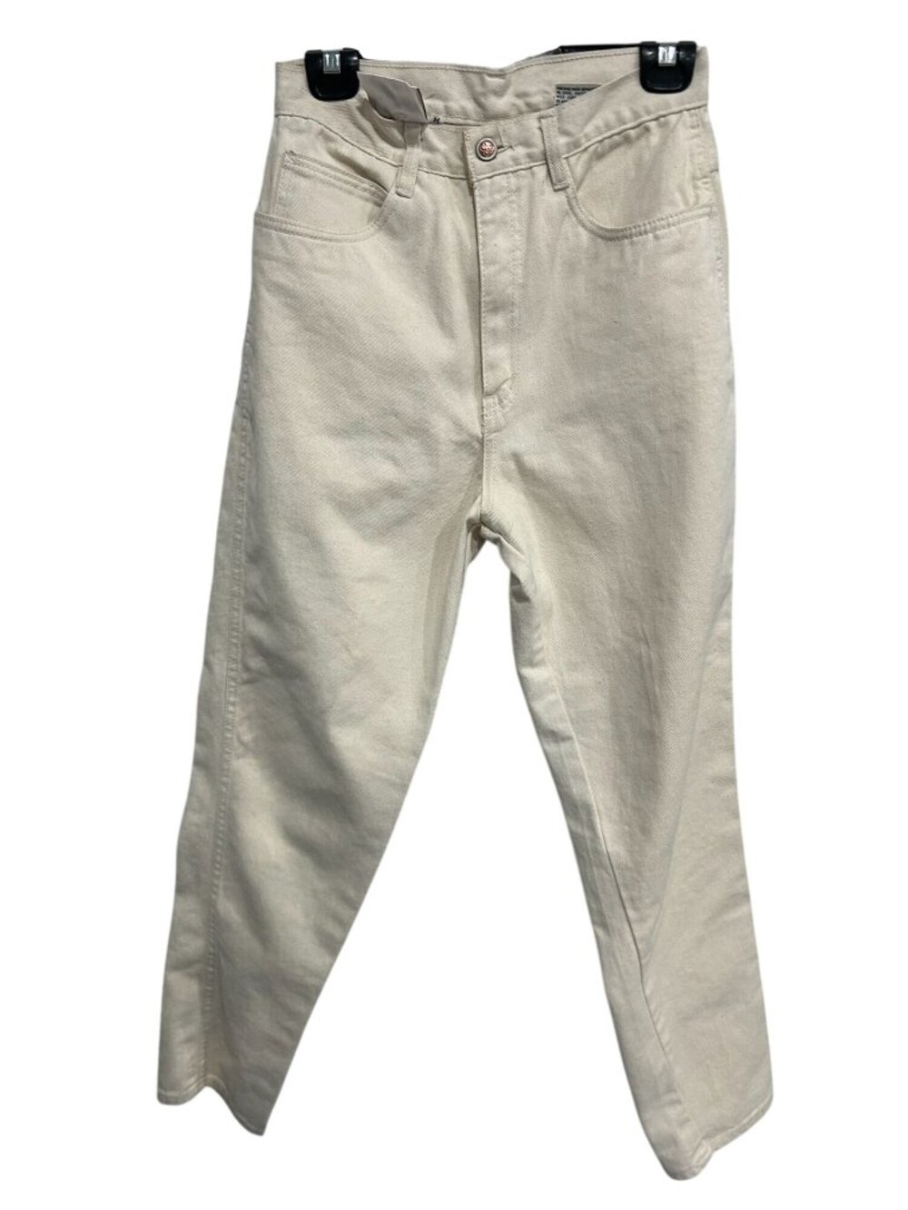 Bill Blass Medium Beige Denim Jeans High-Rise Straight Leg Minimalist Clean Girl